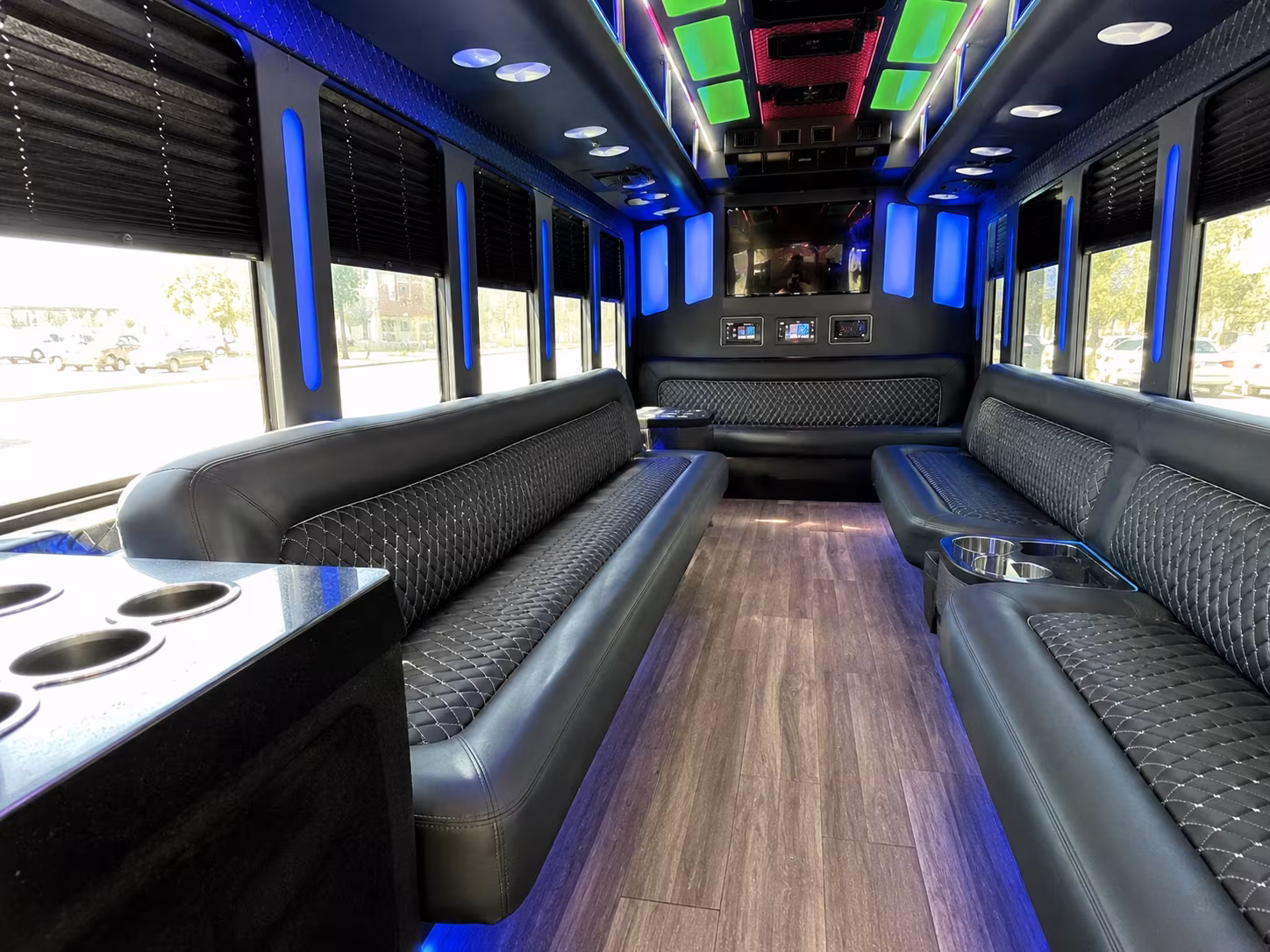 lompoc 15 passenger party bus inside