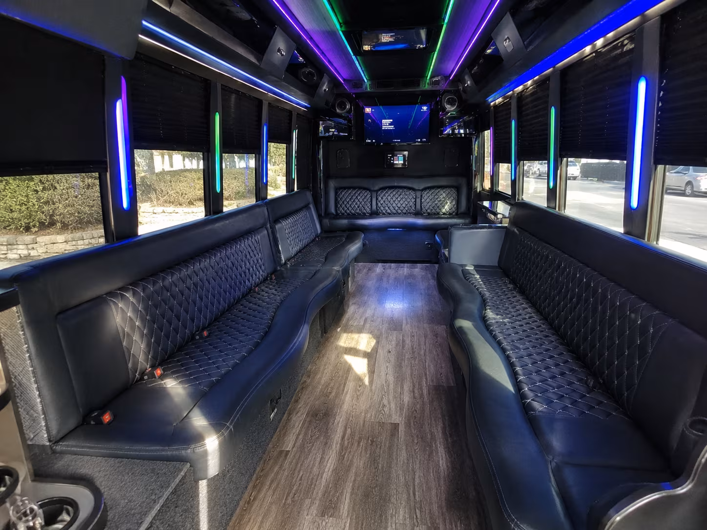 lompoc 15 passenger party bus interior