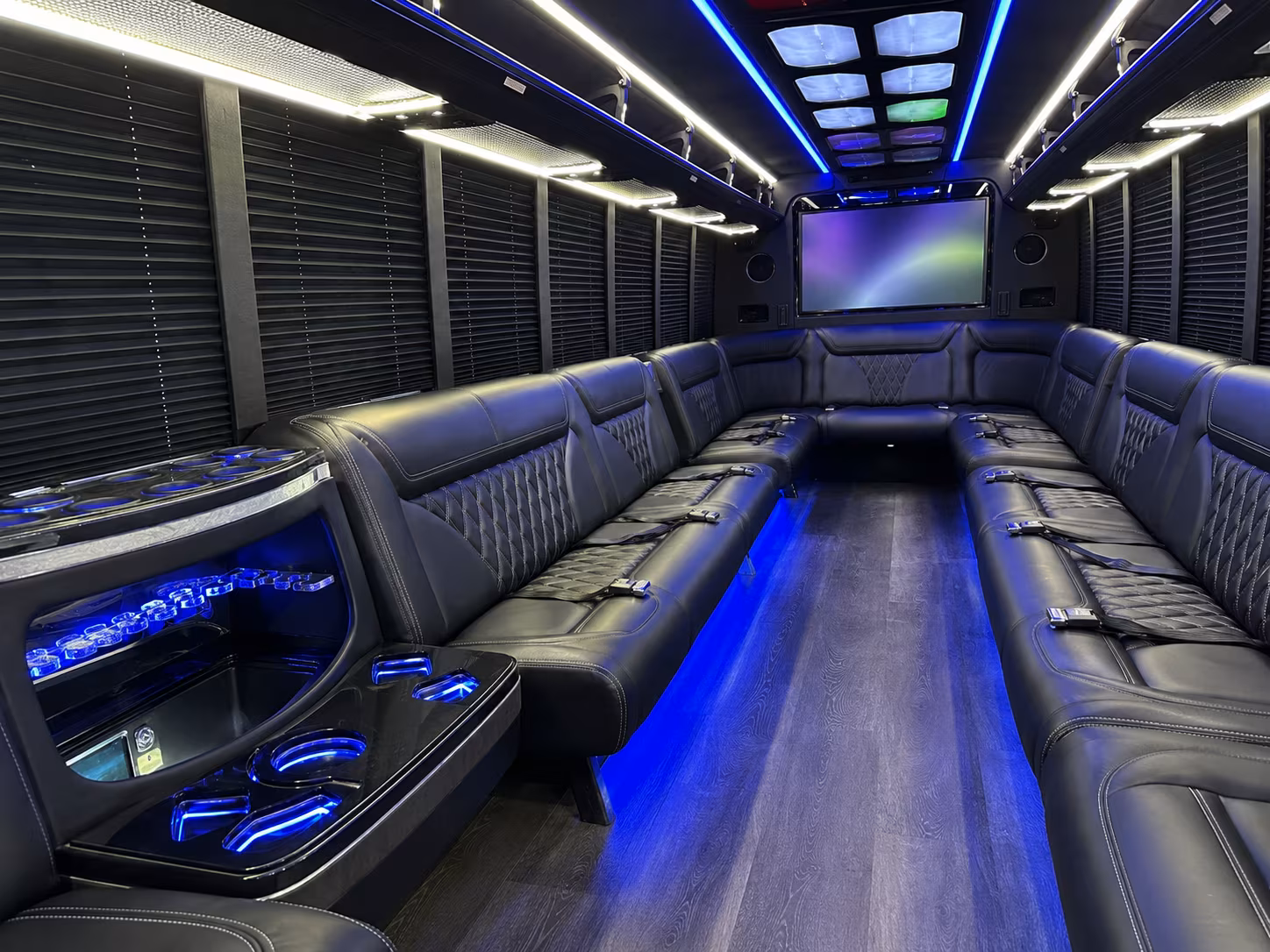 lompoc 20 passenger party bus inside