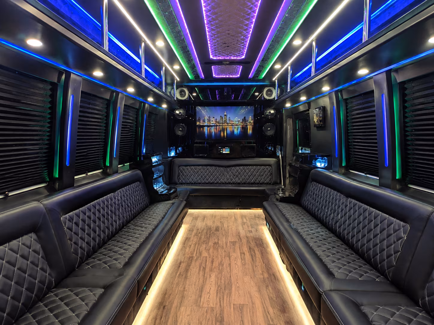 lompoc 25 passenger party bus interior