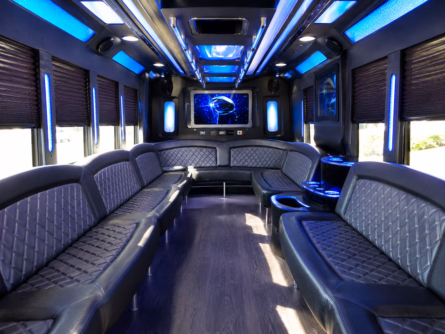 lompoc 28 passenger party bus inside