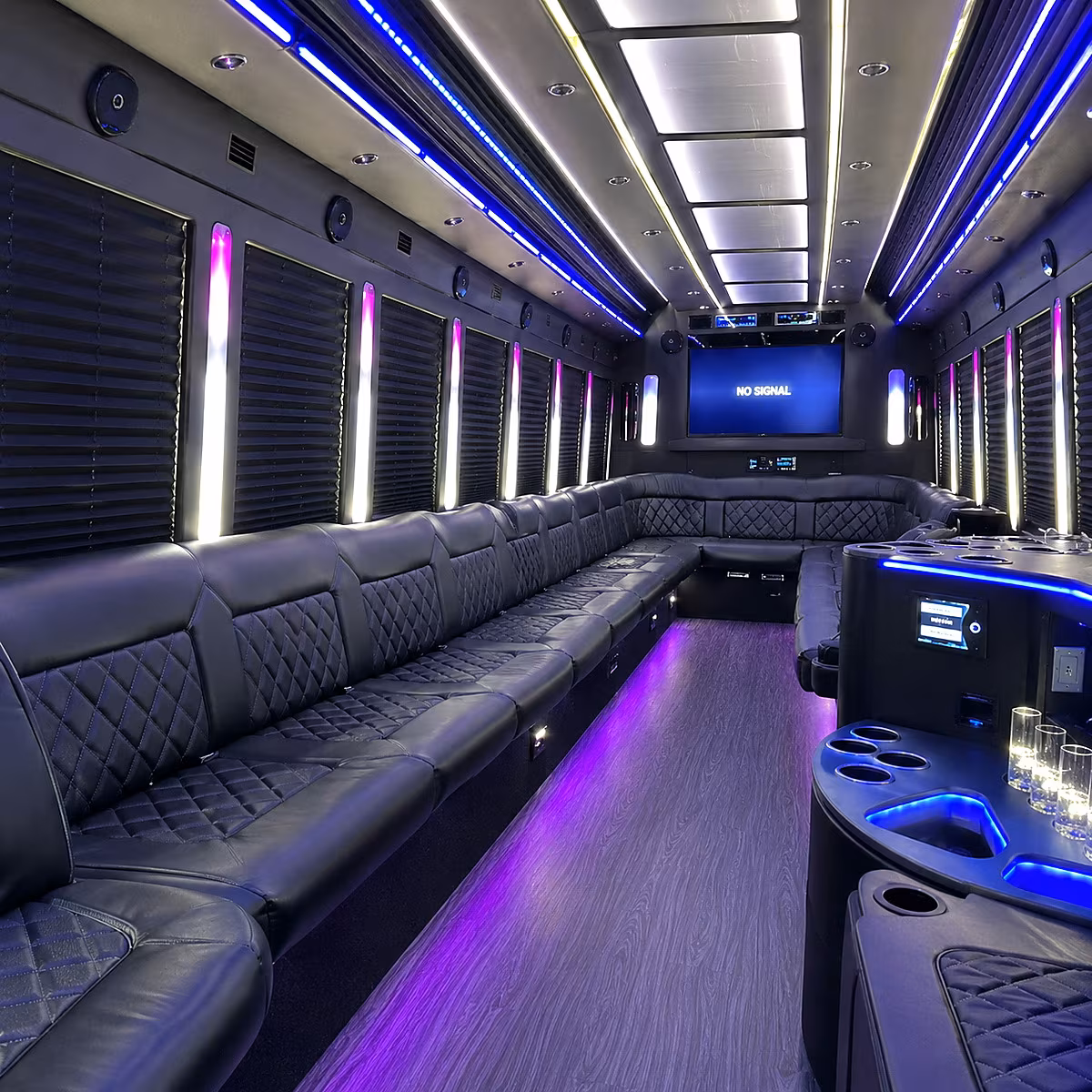lompoc 30 passenger party bus inside