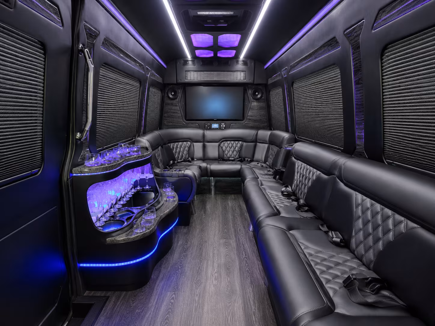 lompoc 30 passenger party bus interior