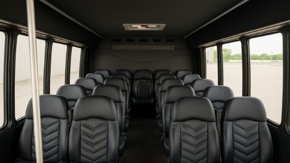 Interior of Charter Bus Company Santa Clarita's 20 Passenger Mini bus in Santa Clarita