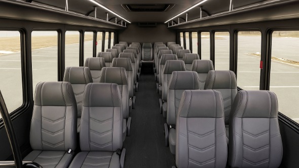 Interior of Charter Bus Company Camarillo's 35 Passenger Minibus in Camarillo