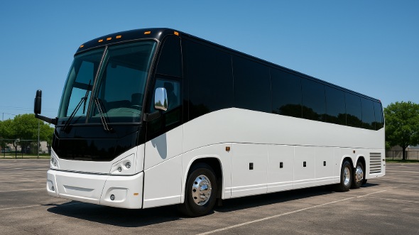 Exterior of Charter Bus Company Ventura's 50 Passenger Charter Bus in Ventura