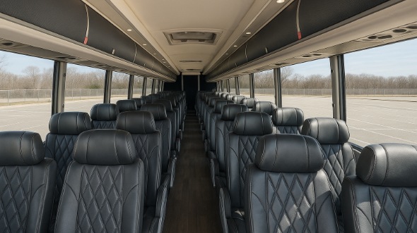 Interior of Charter Bus Company Oxnard's 54 Passenger Charter Bus in Oxnard