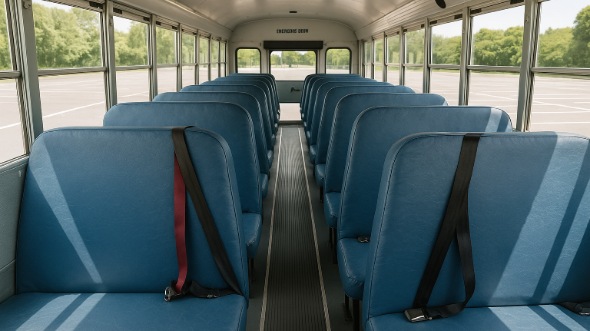 Interior of Charter Bus Company San Luis Obispo's School Bus in San Luis Obispo