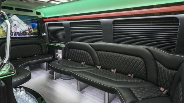 Interior of Charter Bus Company Goleta's Sprinter Limo in Goleta
